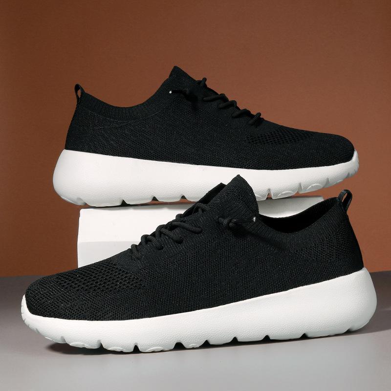 Летняя новая дышащая спортивная повседневная обувь из летучего трикотажа, легкая обувь для путешествий на мягкой подошве, носки для пары, мужская и женская обувь