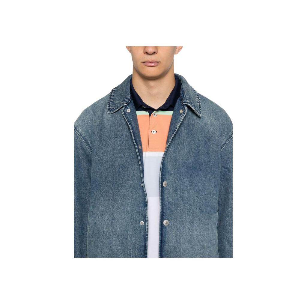 Куртка Levis на пуговицах, однотонная, приталенная, с длинными рукавами, мужская, синяя, A8561-0001