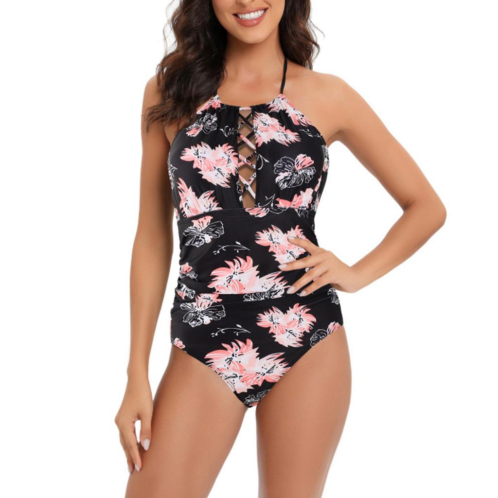 Женский цельный купальник с нагрудником без стального бюстгальтера, однотонный купальник