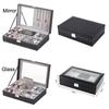 8 Slot Watch Box Cases Jewelry Storage Box Organizer for Men Women PU Leather Lockable Watch Holder with Ring