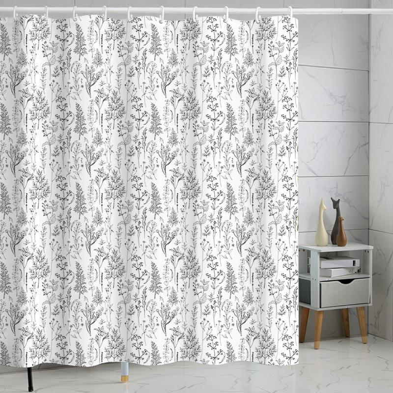 Flower Leaf Bathroom Thickened Waterproof And MildewProof Shower Curtain Design