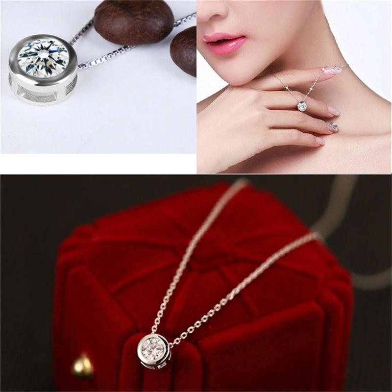 Женская цепочка с кулоном, серебряного цвета