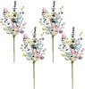 4 artificial Easter spray, 17.8 inches, imitation Easter cake eggs, berry branches with false daisies, spring flower stems