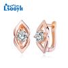 LSOOYH серьги-клипсы цвета розового золота, модные серьги для женщин, серьги-кольца с полым цирконием, ювелирные изделия