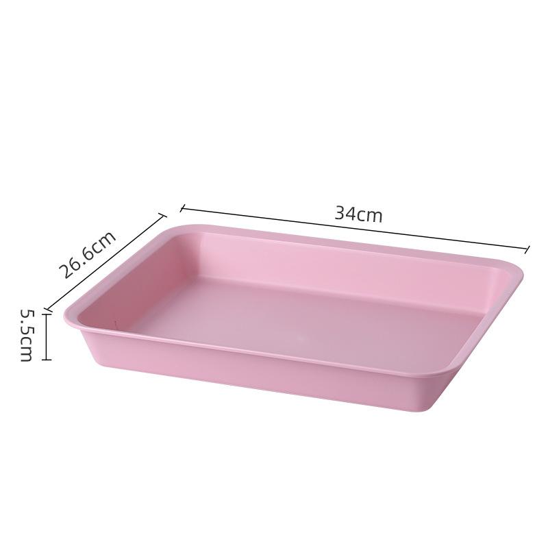 Nordic Plastic Tea Fruit Dessert Serving Tray Rectangular Kitchen Food Cake Plate Dinnerware Table Dining Organizer