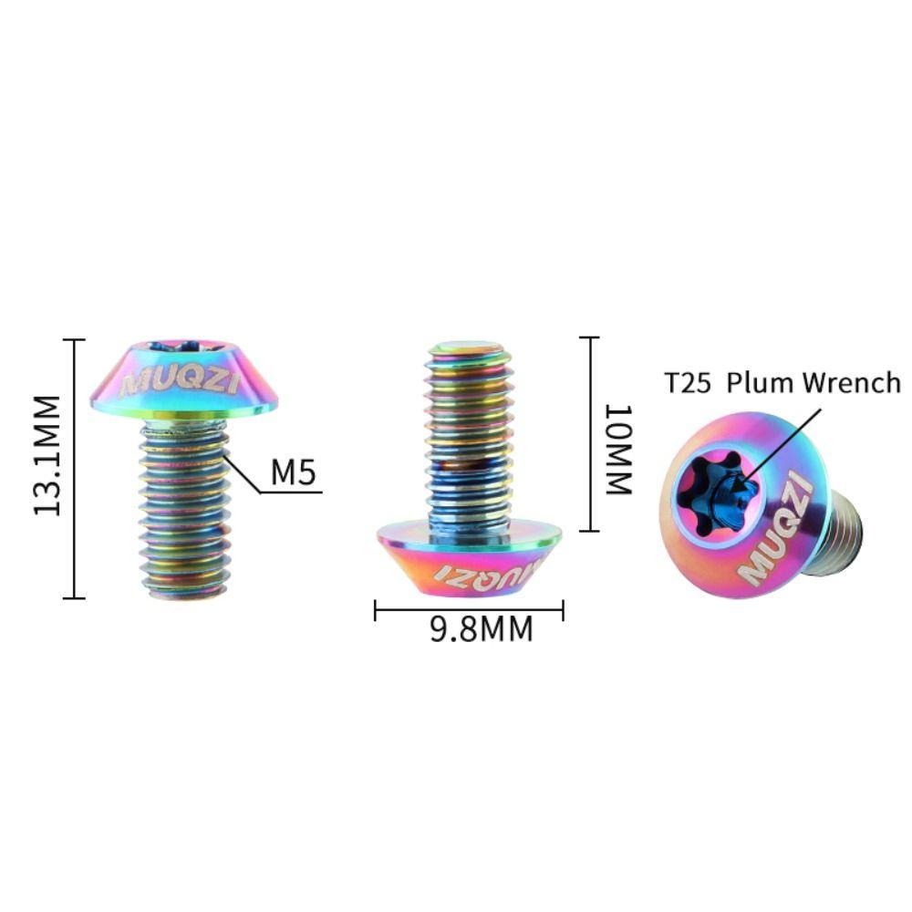 6pcs Titanium Bike Disc Brake Rotor Bolts Disc Brake Rotor Fixing Bolts Cycling Accessories