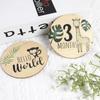 7pcs Cute Wooden Milestone Cards Jungle Animals Theme Announcement Sign  Baby