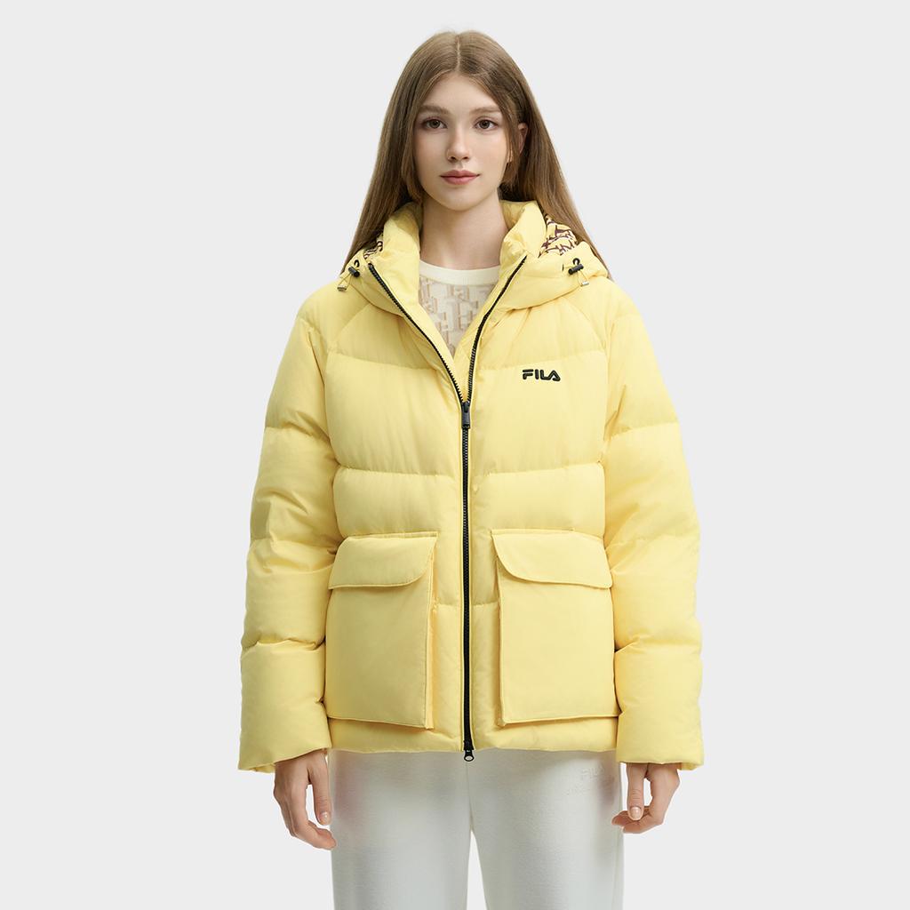 New FILA Down Jacket Women's Yellow Flower Honeysuckle F11W448904FYE