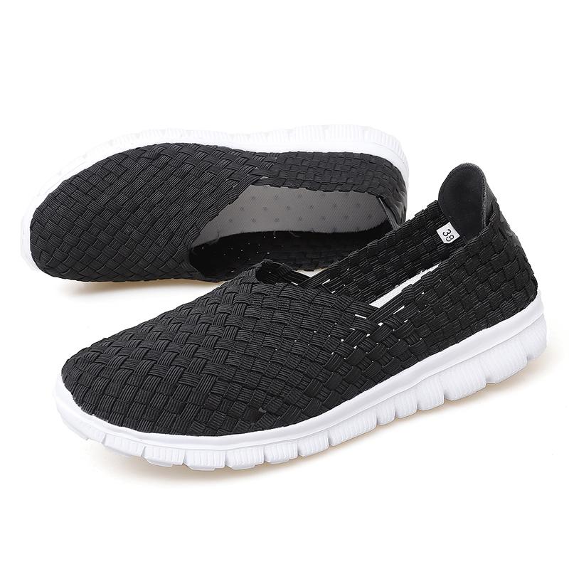 Летние мокасины, розовые пляжные прогулочные туфли, женские повседневные плетеные мягкие лоферы без шнуровки, плетеные кроссовки на плоской подошве