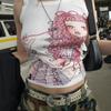 VAYLA Готическая Эстетика E-girls Графика Харадзюку Женский Топ-майка Женские Гранж Укороченные Топы Одежда в Стиле Y2k Готический Стиль Y2k Панк Кроп-топ