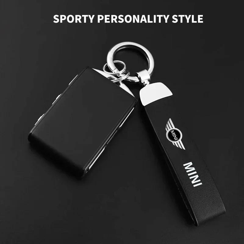 Leather Car Keychain Key Chain Ring Key Holder Accessories For Mini Cooper JCW Works F54 F55 F56 F57 F60 R50 R52 R53 R55 R56 R57 gqtsu22