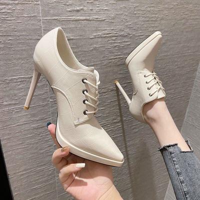 2025 Новый Дизайн Туфли на Высоком Каблуке Острый Носок Тонкий Каблук Водонепроницаемая Платформа Обувь Высокого Качества Ночной Клуб Супер Популярные Ботильоны Слим по Щиколотке