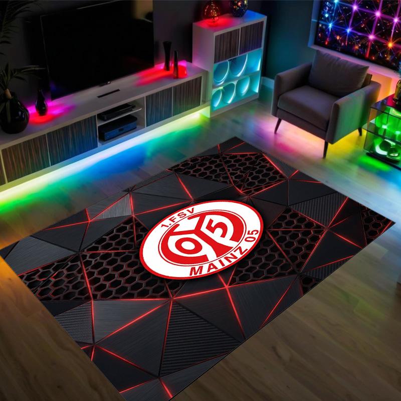 Mainz FC Design Crystal Velvet Carpet Cozy Non?Slip Printed Rug For Bedroom Living Room Entrance