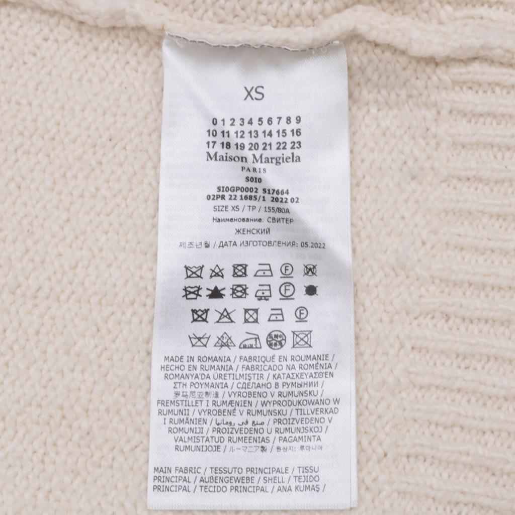 Maison Margiela SI0Gold Plated0002 S17664 22 Years White 5 Gauge Cotton Nylon Pile Cardigan tops XS whiteUsed