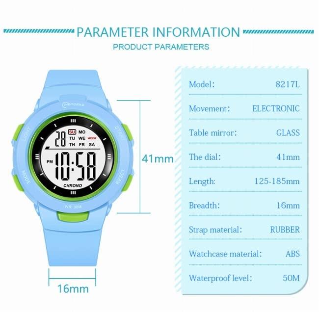 MINGRUI Kids Ladies Bicolor Digital Watch with Big Numbers Ladies Watch Watch Kids Watch Time Set Daily Waterproof Japanese Instruction Manual