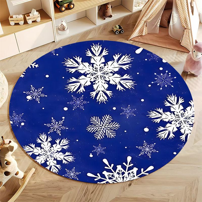 Winter Wonderland Snowflake Round Carpet for Cozy Homes round carpet for home sofa bedroom, gift
