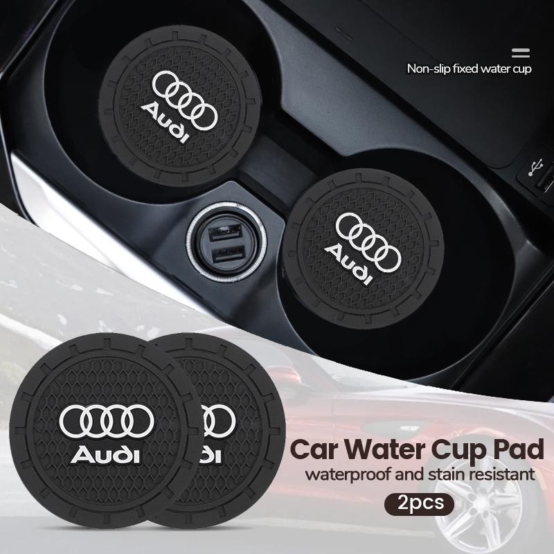 2Pcs Silicone Car Coasters Water Cup Mats Waterproof Slot Pads For q1 Sline A3 A1 A4 A6 B8 A5 B7 C7 A7 A8 B9 B6 C6 Q2 Q3 Q5 Q7