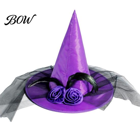 Festival Party Headwear Halloween Witch Wizard Hat, Adult Kids Cosplay Cone Hat with Spider Pointed Web Star Decor, Gothic Costume Prop, Trick