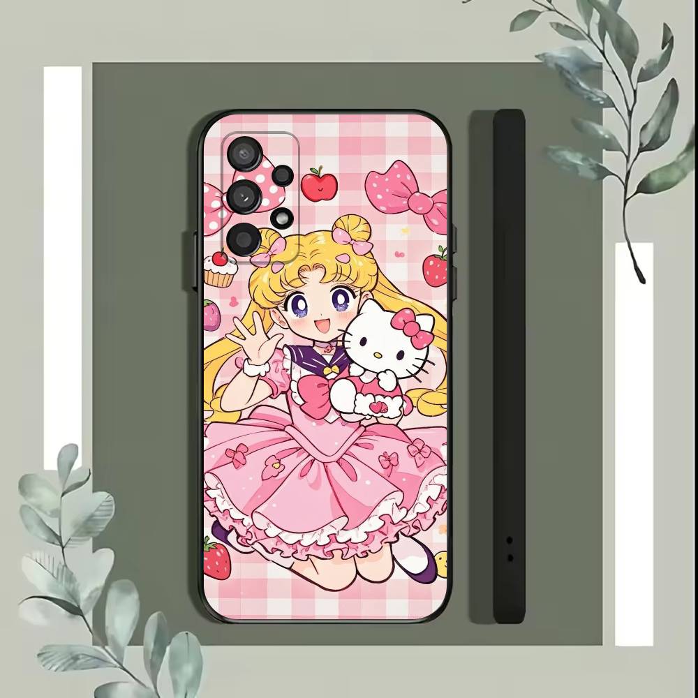Мультяшный чехол для телефона S-Sailor M-Moons для Samsung S25, S24, S21, S22, S23, S30, Ultra, S20, Plus, Fe, Lite, 5G Черный чехол