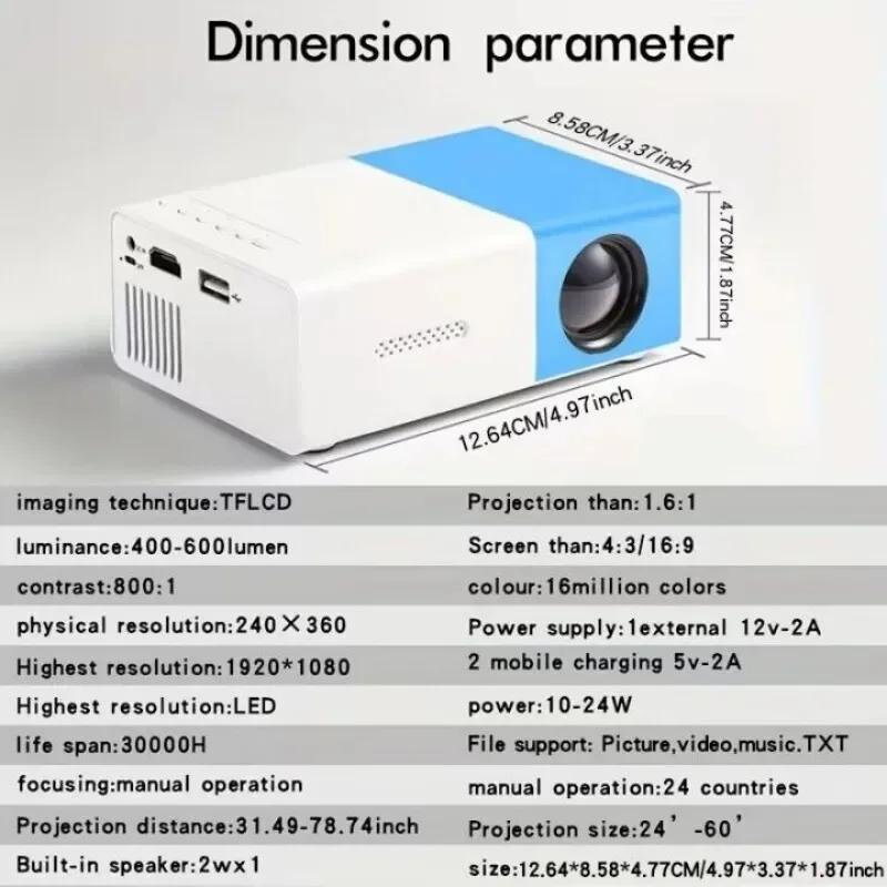 Новый портативный мини-проектор, домашний кинотеатр, Smart TV, лазерный проектор, 3D-кино, светодиодный видеопроектор для 4K 1080P фильмов через HD-порт