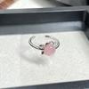 Cute palm personality unique pink cute opal design ring female simple leaf niche light luxury ring tide