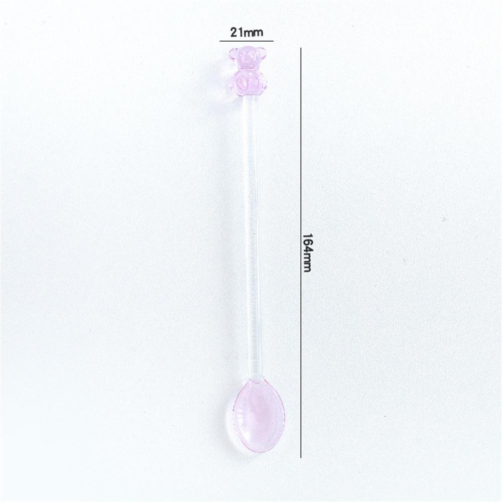 Креативный молочный десерт в японском стиле ложка мишка красочная прозрачная стеклянная ложка милая ложка для перемешивания кофе с длинной ручкой