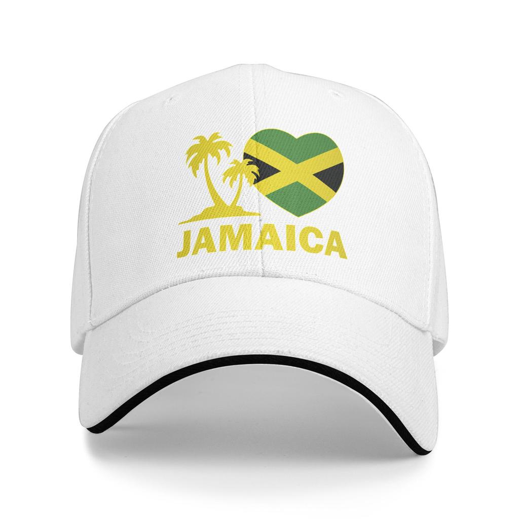 Women Unisex Jamaica I Love Jamaican Flag Outdoor Hat  Adjustable Cap Casual Baseball Cap Golf Hats