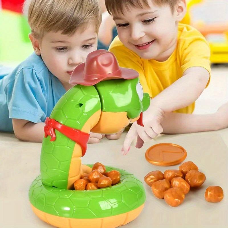 Kids Electric Rattlesnake Toy Battery Powered Desktop Trick Game with Cartoon Snake,Cowboy Hat Treasure Coins,Interactive Sound Effects for Christmas