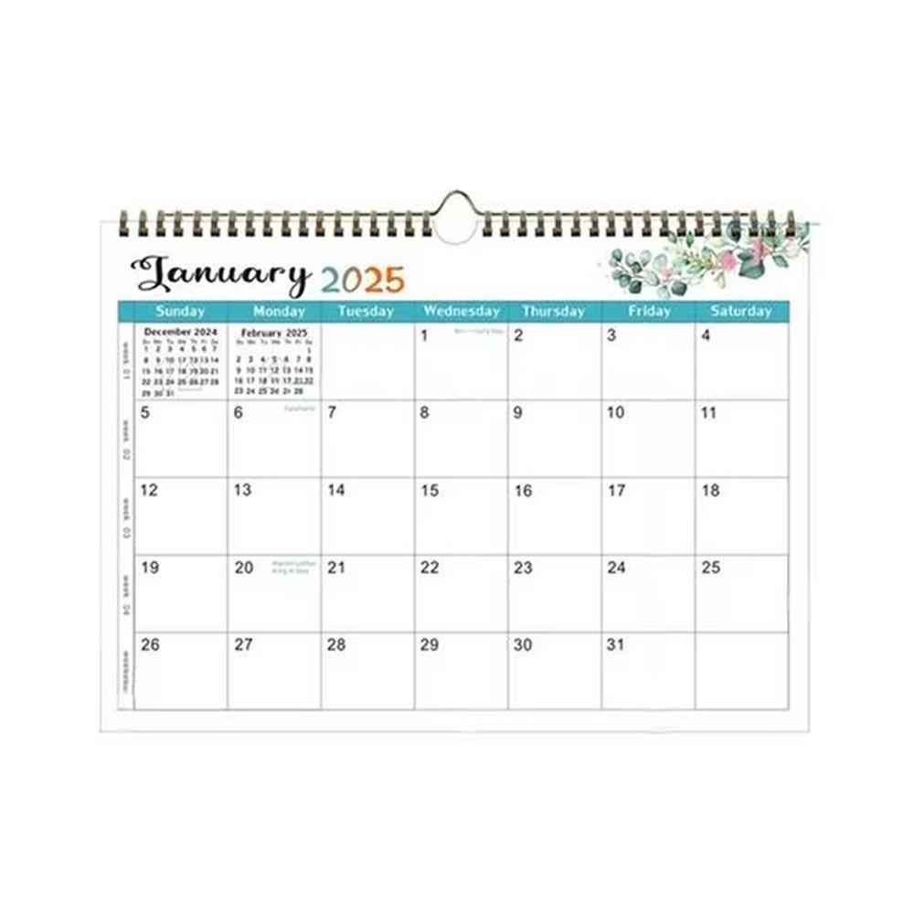 Настенный календарь 2025 года, 18 ежемесячных подвесных календарей, портативный настенный планировщик для домашнего офиса