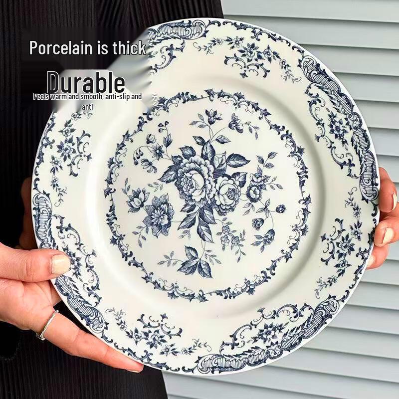 ZISIZ French Rose Ceramic Dinner Plate Set