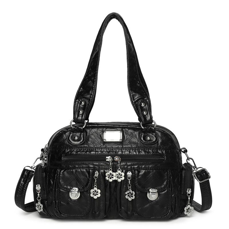 Women's bag 2026 new large-capacity women's handbag simple commuter shoulder bag soft leather messenger bag