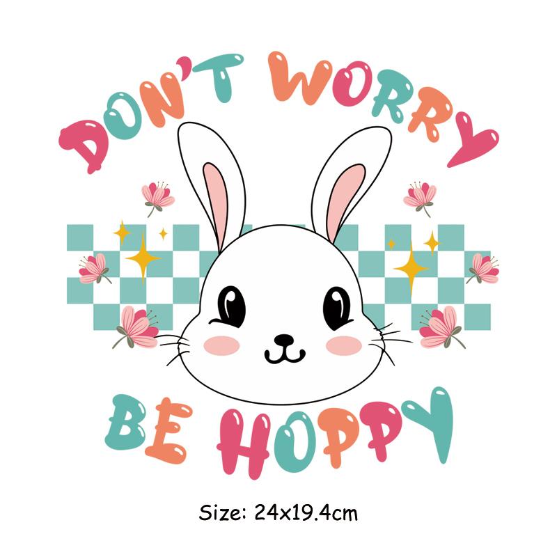 Пасхальный день, термонаклейка для одежды, термопресс, аппликация, футболка, железная нашивка, кролик, сделай сам, швейные поделки