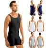 Men's One-Piece Athletic Bodysuit Slim Fit Gymnastics Leotard Stretchy Jumpsuit Boxer Singlet
