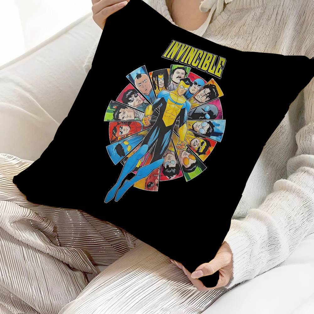 Animation I-Invincible Cushion Cover Car Throw Pillow Case For Sofa Car Christmas Gift 40X40Cm 45X45Cm