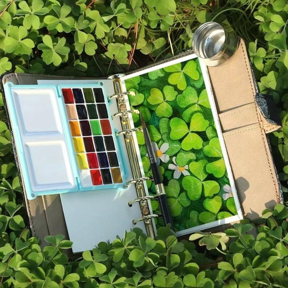 24 Grid Travel Painting Tray Mini Empty Paint Palette Compact Plastic Pigment Box Artist