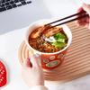Инс стиль Мультяшный кот чашка для лапши миска креативная с крышкой коробка студенческий ланч-бокс суп быстрого приготовления ужин обед керамическая миска