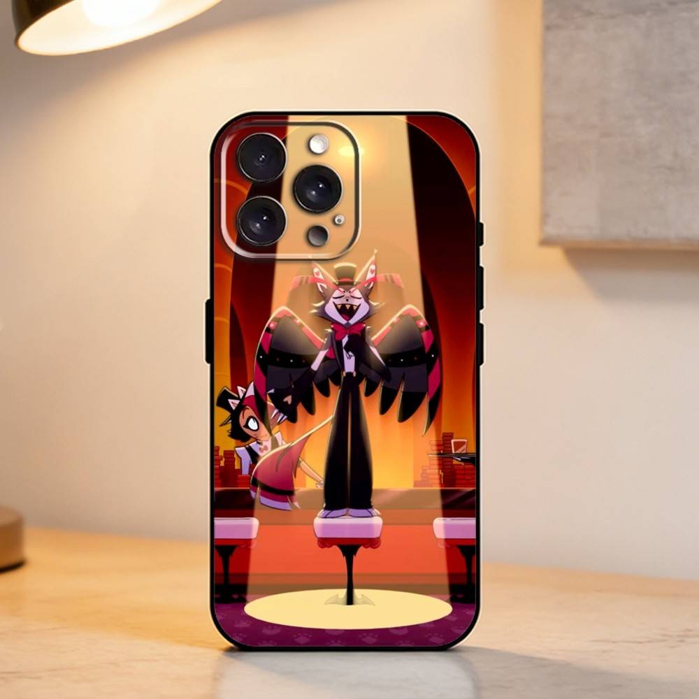H-Hazbin Hotel H-Husk Чехол для телефона для iPhone 17,16,15,14,13,12,11 Plus,Pro Max,XS,Мягкий силиконовый черный чехол