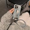 Модный джинсовый чехол для телефона от бренда для iPhone 16 15 14 13 Pro Max Plus Ремешок на руку Ударопрочный Защитный чехол Металлический чехол