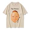 Egg Ed Sheeran Funny Meme T-shirt for Men and Women, Fashionable and Casual, Oversized Cotton Round-neck Short-sleeved
