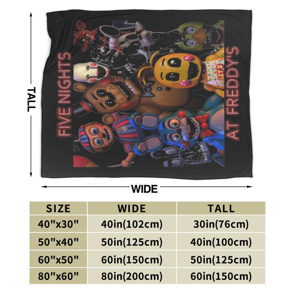FNAF 2 Puppet Blankets Velvet Printed Portable Lightweight Thin Throw Blankets for Bed Outdoor Quilt