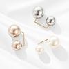 3Pcs Artificial Pearl Brooch Fashion Double Headed Pearl Looper Cardigan Brooch Pin