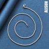 925 Sterling Silver 3mm Water Pattern Necklace Fashionable Wedding Jewelry