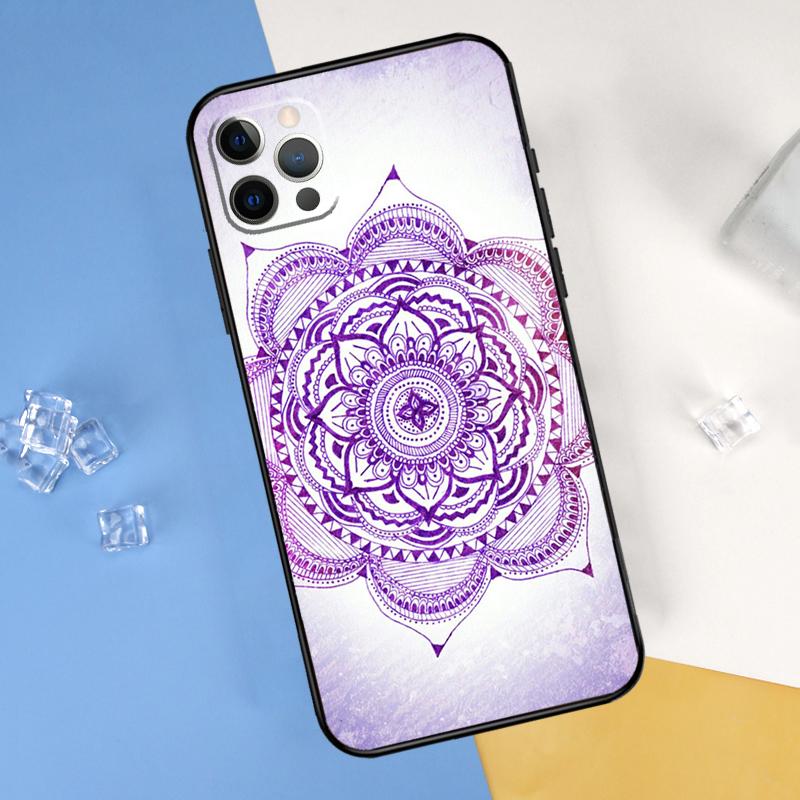 Индийский Цветочный Хна Мандала Чехол Для Телефона Для iPhone 16 Pro Max 12 13 Mini 11 14 15 Pro Max XR 16 15 Plus 16e Обложка Корпус