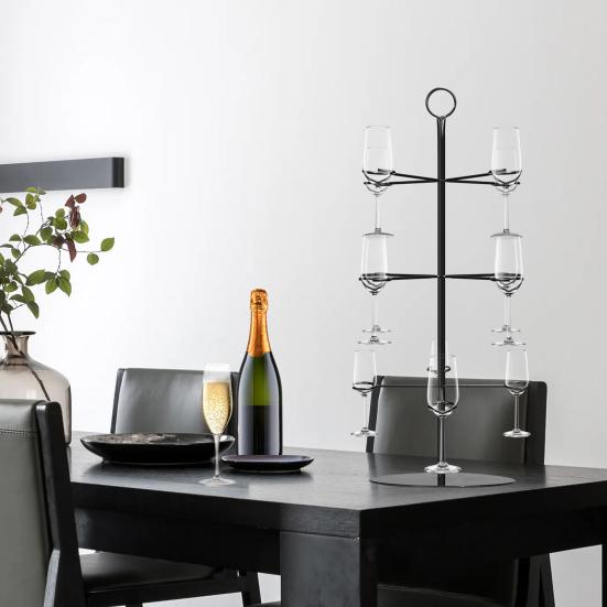 Металлическая башня-подставка для шампанского, 3-х уровневая стойка для бокалов для вина, для вечеринок