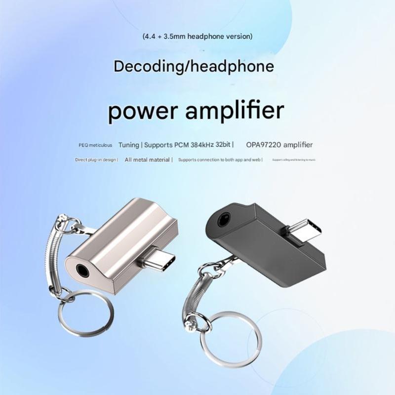 USB C в 4,4 мм/3,5 мм Конвертеры Усилитель для наушников 4,4 мм Сбалансированный/3,5 мм Порт Низкая задержка Звука для Игр Видео Музыки