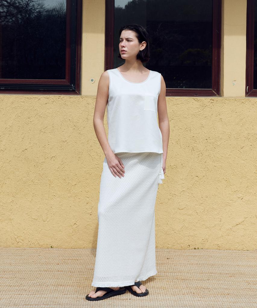 FRITUR Sleeveless Pocket Top Ivory_F262Bl01