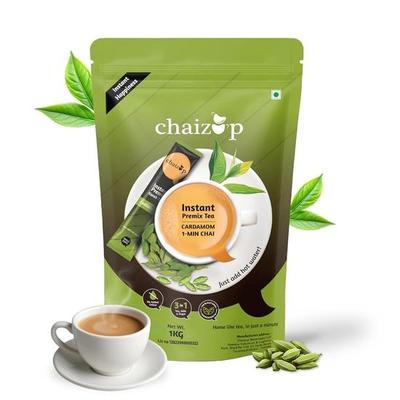 Chaizup Premium 1 мин. Растворимый чай с кардамоном Premix - 1 кг Поли | Ароматизаторы кардамона | Приблизительно. 72 порции | 1 кг