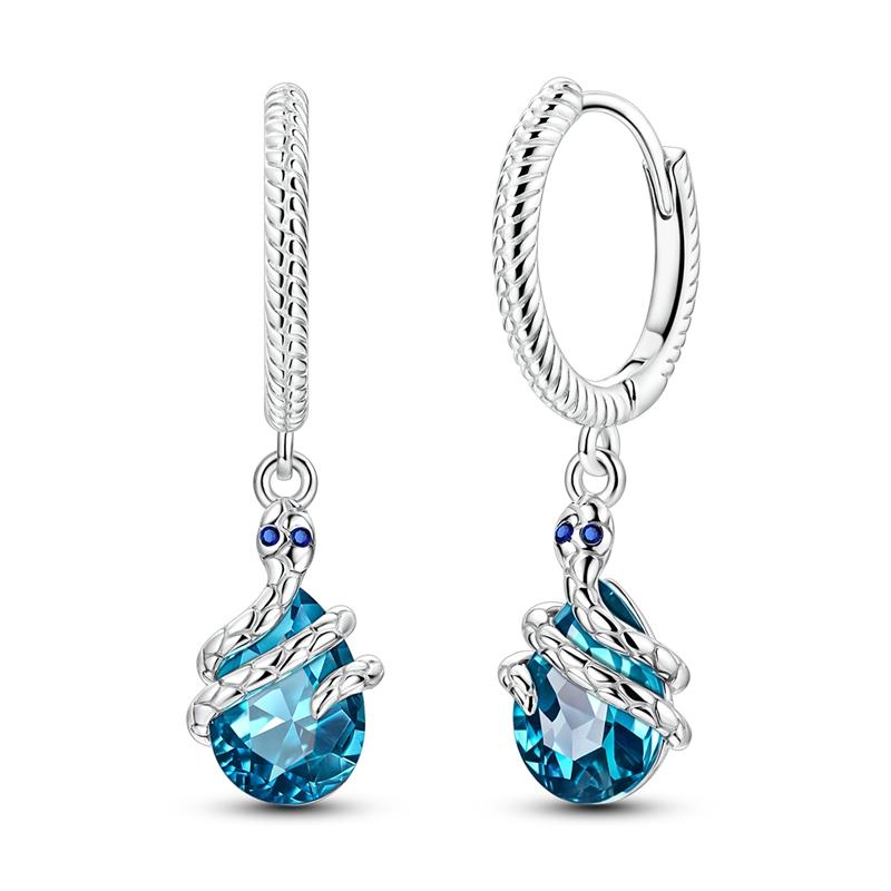 Hot Selling 925 Sterling Silver Blue Stars Butterfly Zircon Exquisite Earrings Suitable For Girls' Charming Jewelry Gifts