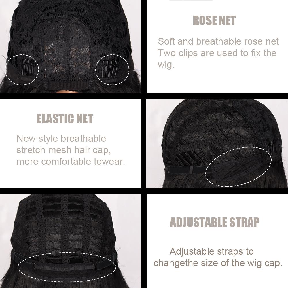 MERISIHAIR Long Wavy Black Wig Women Synthetic Heat-Resistant Fiber Natural Cosplay Party Lolita Long Wavy Wig