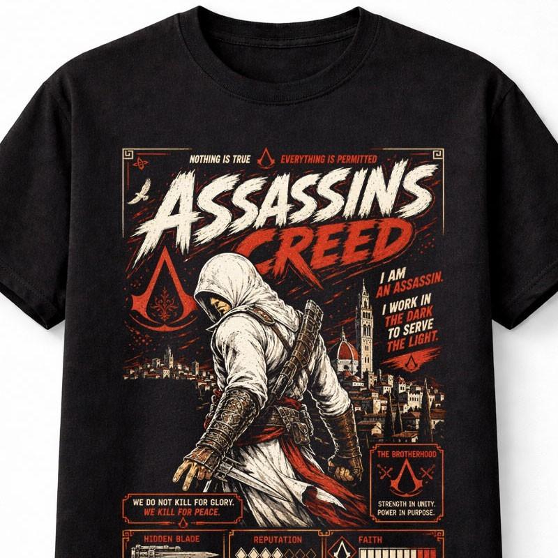Игровая унисекс футболка Assassins Creed Altair Скрытое лезвие